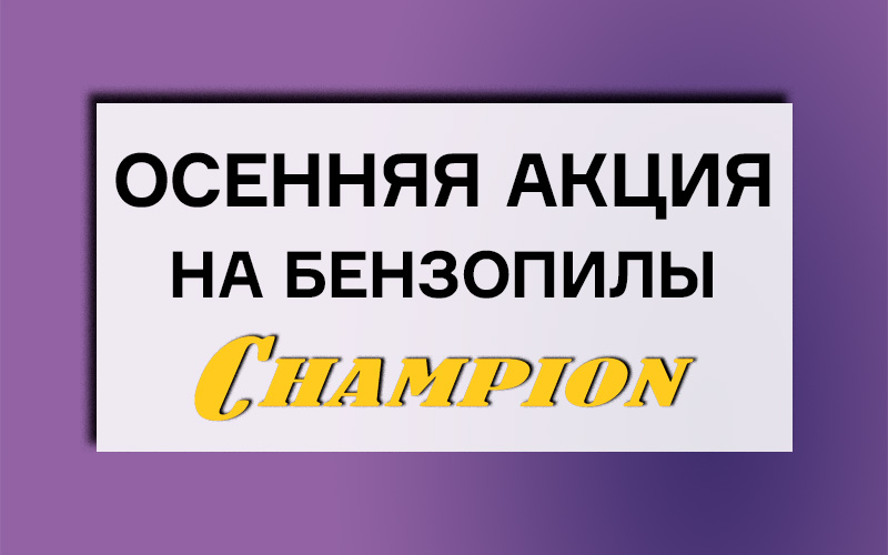 Акция на бензопилы Champion «Осень-2022»
