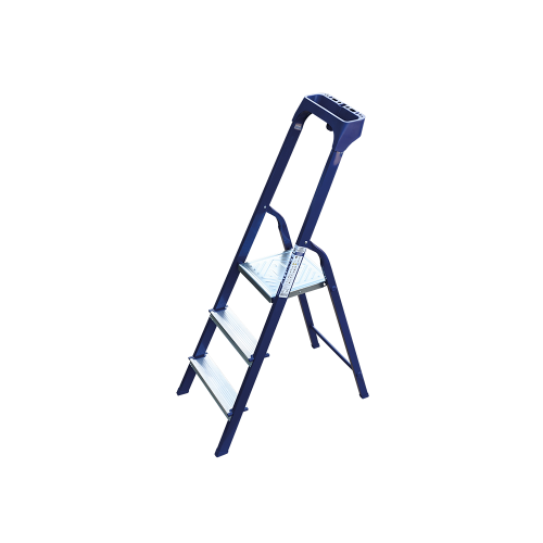 Стремянка стальная окрашенная с алюминиевыми ступенями с пластиковым органайзером 3 ст.