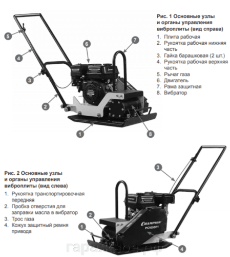 Виброплита бензиновая CHAMPION PC1050FT