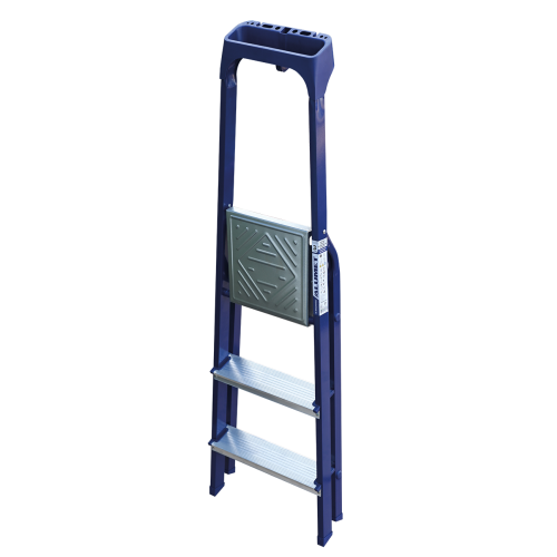 Стремянка стальная окрашенная с алюминиевыми ступенями с пластиковым органайзером 3 ст.