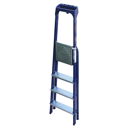 Стремянка стальная окрашенная с алюминиевыми ступенями с пластиковым органайзером 4 ст.