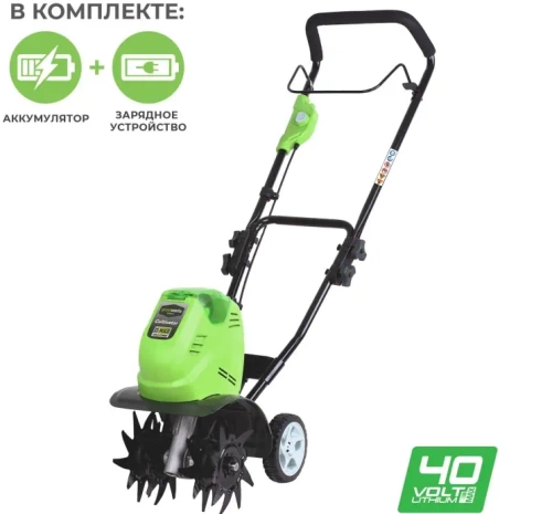 Аккумуляторный культиватор Greenworks G40TLK4