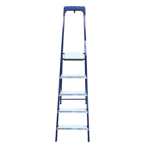 Стремянка стальная окрашенная с алюминиевыми ступенями с пластиковым органайзером 5 ст.