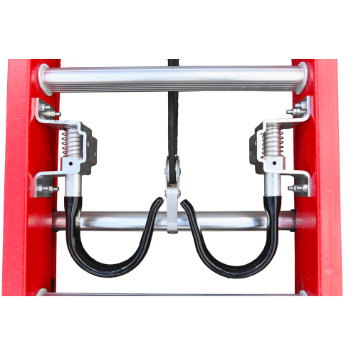 Лестница стеклопластиковая 2х12 Alumet выдвижная с тросом, в сборе с крюками