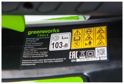 Воздуходувка Greenworks GD60AB