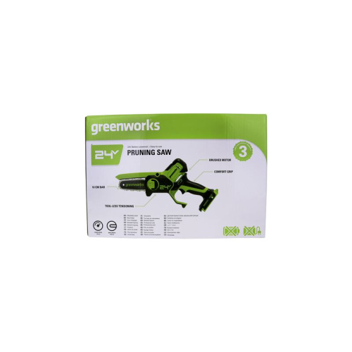 Аккумуляторная мини-пила / сучкорез Greenworks G24MCS10
