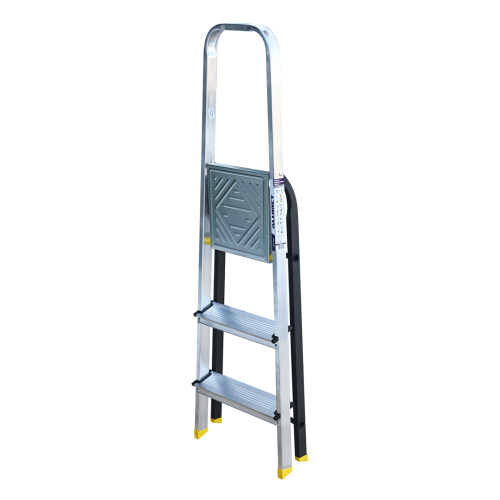 Стремянка комбинированная усиленная алюминиевая со стальной задней ногой 3 ст.