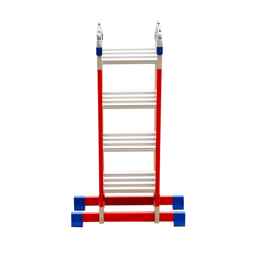Лестница-трансформер стеклопластиковая четырёхсекционная шарнирная алюминиевая ступень  4*4