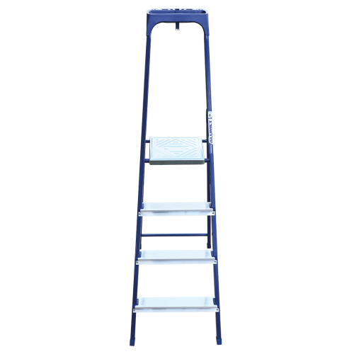 Стремянка стальная окрашенная с алюминиевыми ступенями с пластиковым органайзером 4 ст.