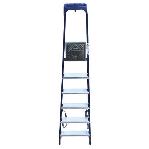 Стремянка стальная окрашенная с алюминиевыми ступенями с пластиковым органайзером 6 ст.