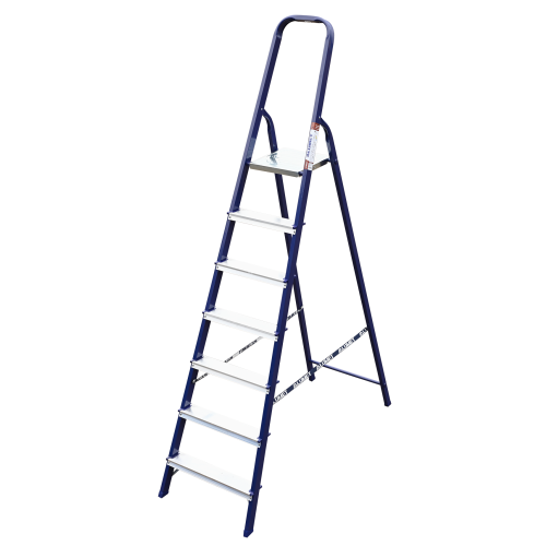 Стремянка стальная окрашенная с алюминиевыми ступенями 7 ст.