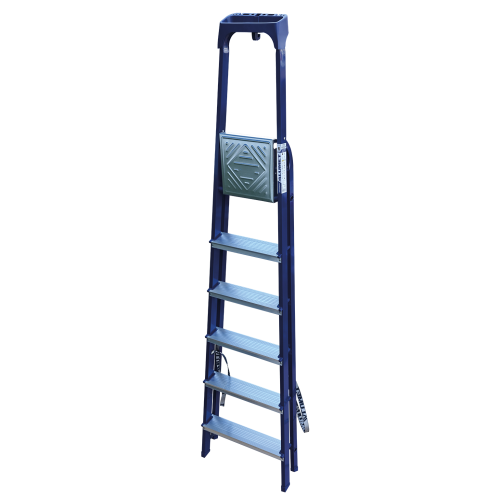 Стремянка стальная окрашенная с алюминиевыми ступенями с пластиковым органайзером 6 ст.
